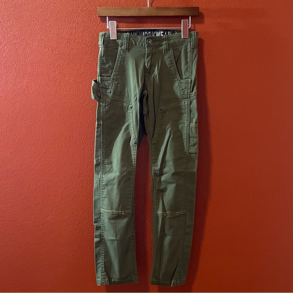 Dovetail Workwear Women’s The Maven Green Slim Double Knee Utility Work Pants